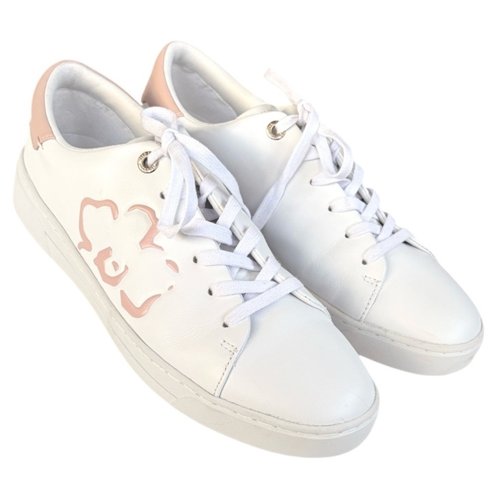EUC Ted Baker Leather Tarliah
Magnolia Flower Sneakers White Pink Size 11 - Picture 2 of 10